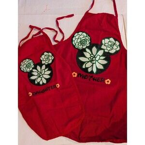 Mother daughter matching Mickey mouse glitter head apron set